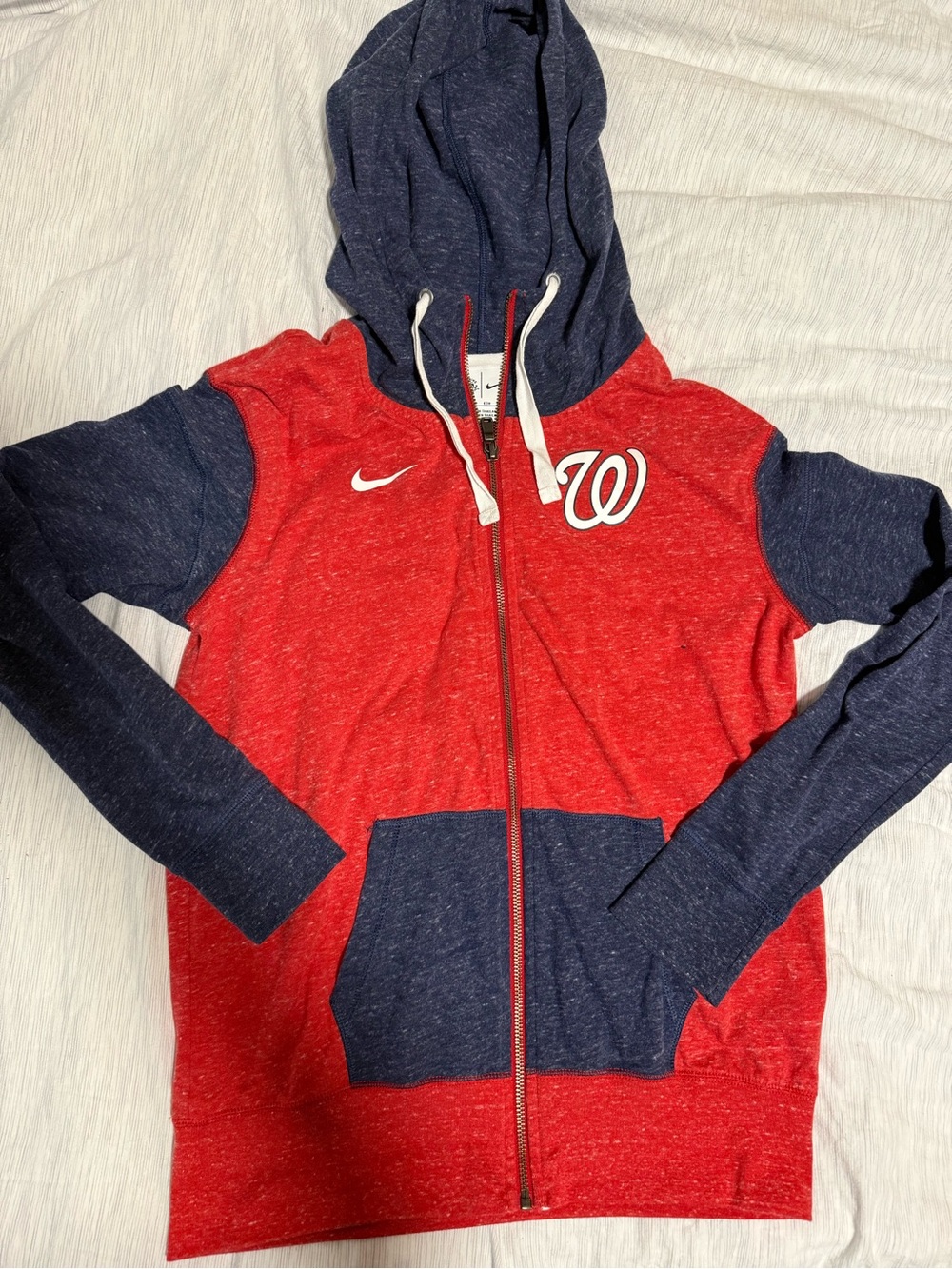 Nike Red and Navy Washington Nationals Zip Hoodie